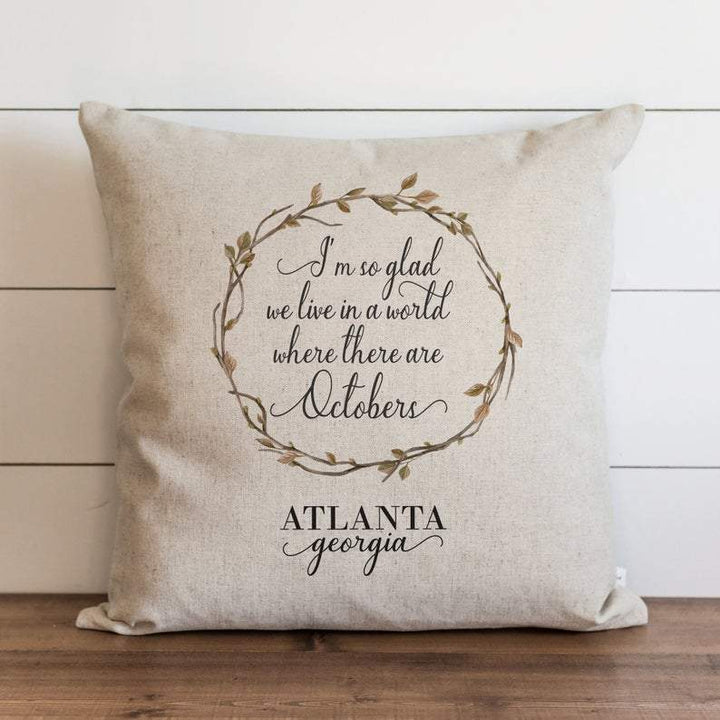 Fall Pillow Cover Octobers Quote Customer City and State