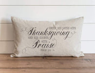 Fall Pillow Cover Psalm 100:4 