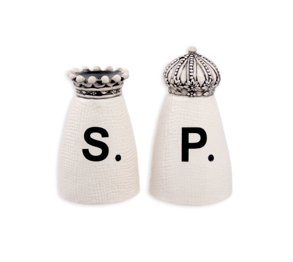 Rae Dunn Crown Salt + Pepper Shakers with Gift Box