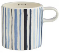 Rae Dunn Indigo Mug - Blue Watercolor Stripe