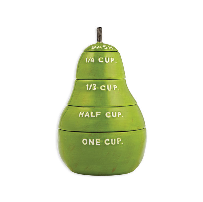 Pear Measuring Cups Green