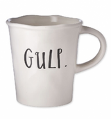 Rae Dunn Stem Print Cafe Mug - "Gulp"