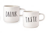 Rae Dunn Stem Print Drink &Taste Mugs, Set of 2