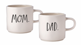 Rae Dunn Stem Print Mugs Mom/Dad - Set of 2