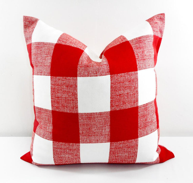 Red and sale white checkered pillows