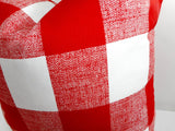 Red and White Buffalo Check Pillow Cover