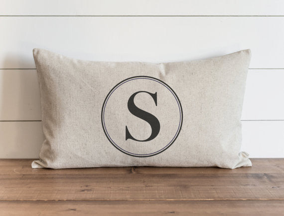 Round Monogram 16 X 26 Pillow Cover – Modern Rustic Home
