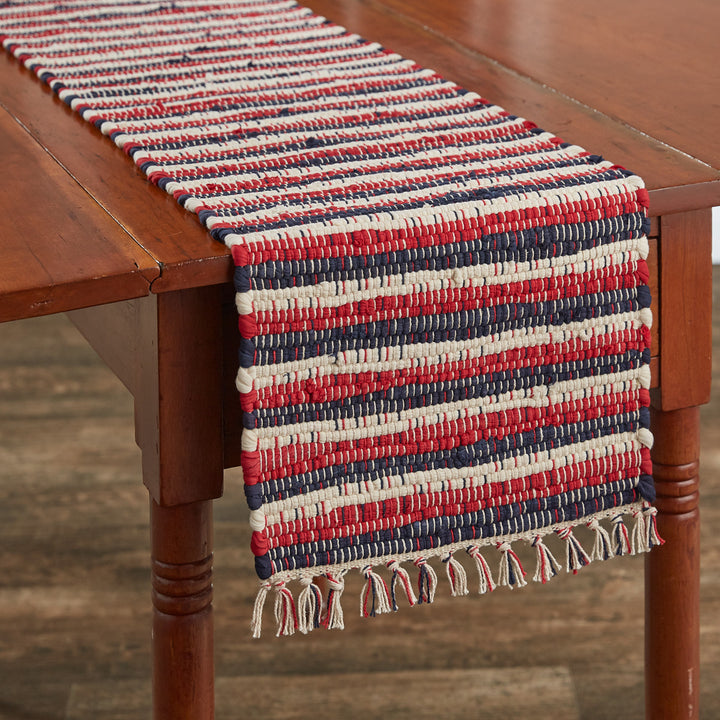 Stars and stripes chindi table runner fourth of july