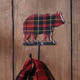 festive red and black bear cabin hook 