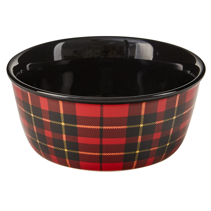 Christmas holiday red and black plaid  cereal bowl