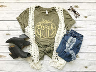 Thankfull Pumpkin Olive Green T-Shirt