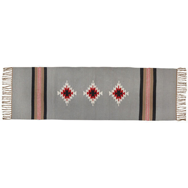 Long Gray Cabin Hallway Trail Blanket Rug