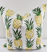 Tropical Pineapple Yellow Print Farmhouse Pillow Sham 