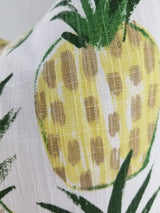 Tropical Farmhouse Pineapple Yellow Print Pillow Cover