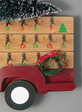 Festive wood Christmas truck wall decor - Christmas count down 