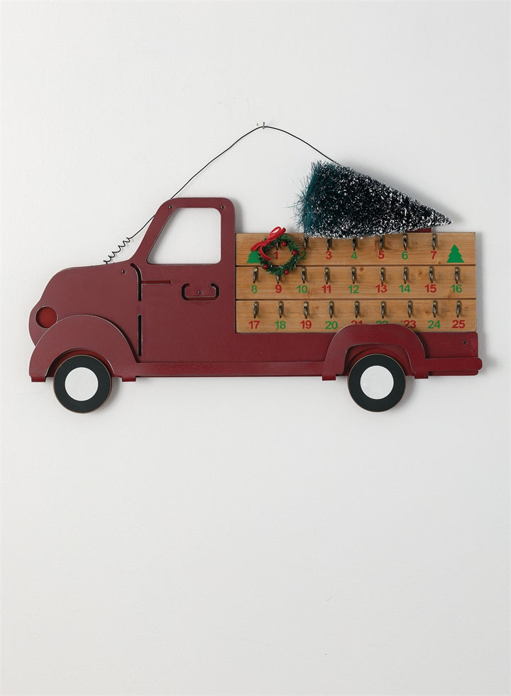 Wood Christmas Truck Calendar Wall Decor