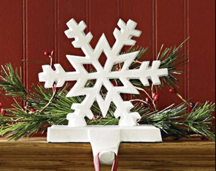 Snowflake Stocking Hanger - White (Set of 2)