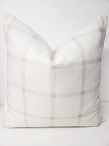 Farmhouse Aaron White and Grey Check Pillow Cover