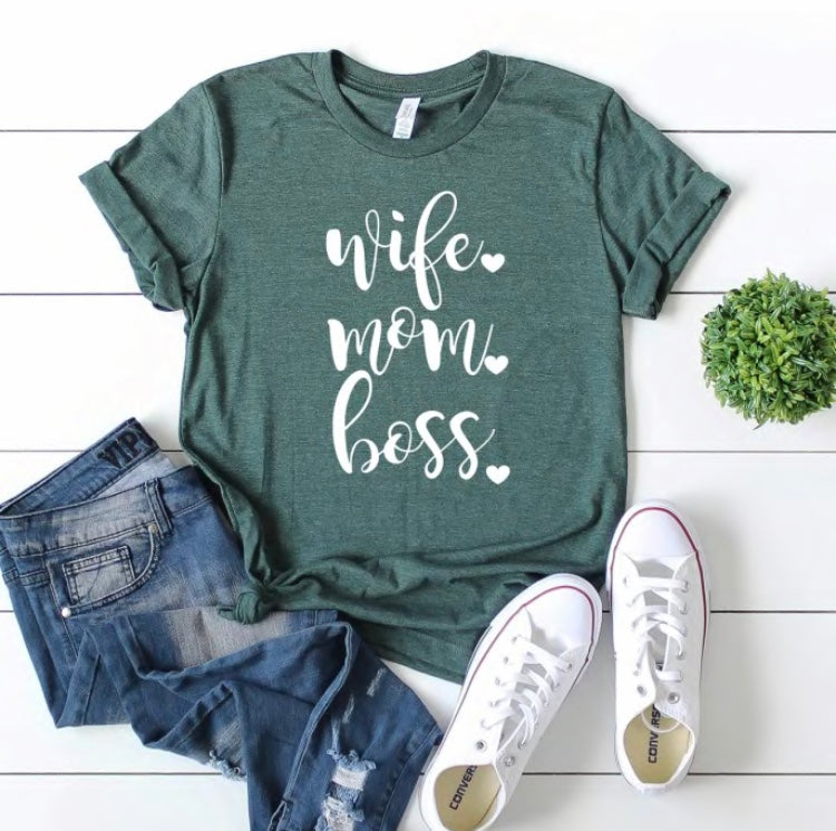 Wife Mom Boss T-Shirt Wife Mom Boss T-Shirt