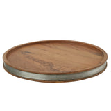Wood with a metal stray cloche base