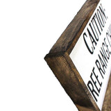 Caution Free Range Children Wood Farmhouse wall Sign