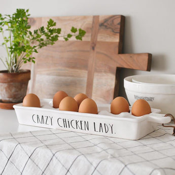 RAE DUNN CLAY - STEM PRINT EGG TRAY