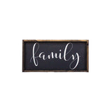 Family Sign wood Farmhouse decor black