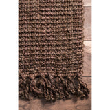 Hand Woven Chunky Loop Jute Rug, Farmhouse decor, natural fibers, chocolate, area rug, floor covering