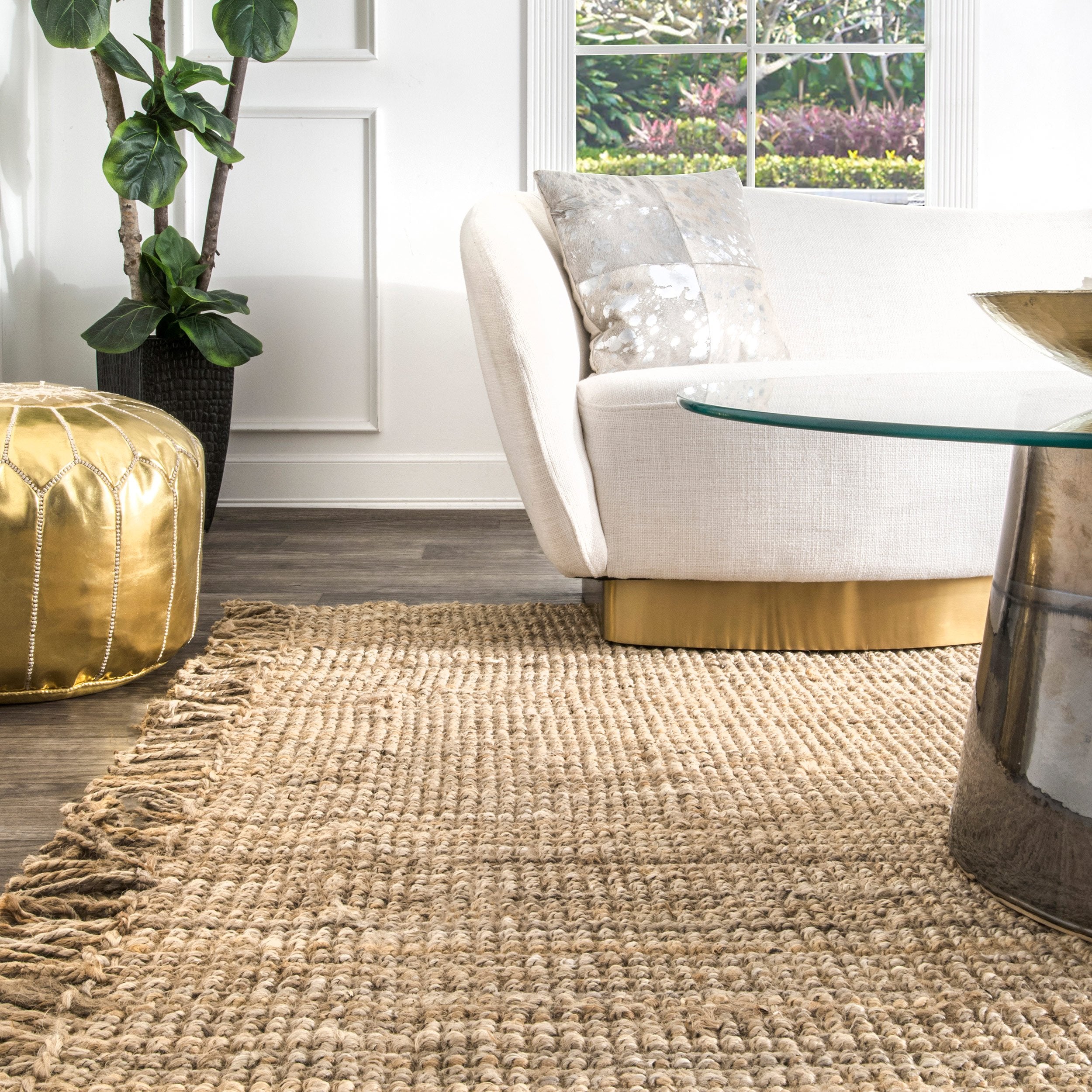 Hand Woven Chunky Loop Jute Rug – Modern Rustic Home