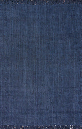 Hand Woven Chunky Loop Jute Rug, Farmhouse decor, natural fibers, navy blue, area rug, floor covering