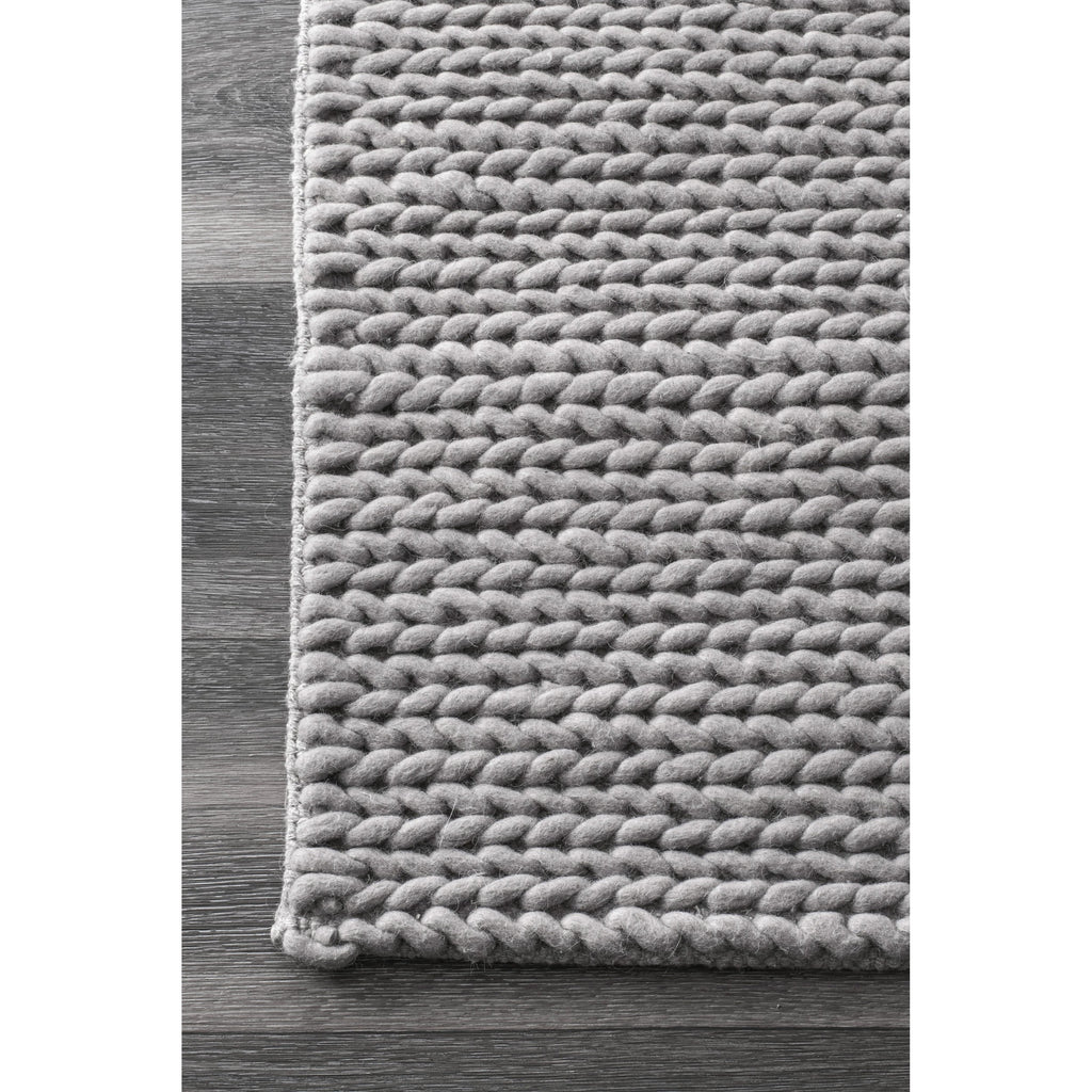 Hand Woven Chunky Woolen Cable Rug Modern Rustic Home Hand Woven Chunky Woolen Cable Rug Modern Rustic Home