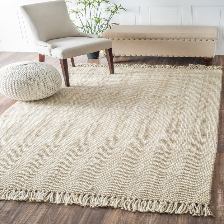 Hand Woven Don Jute with Fringe Rug, Farmhouse Decor, natural fibers, floor coverings, area rug 