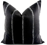 Farmhouse Decor Black and White Dotted Stripe pillow cover