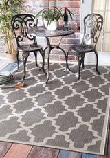 Machine Made Gina Outdoor Moroccan Trellis Rug, Farmhouse decor, area rug, floor covering, grey