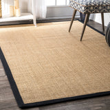 Machine Woven Orsay Sisal Rug, Farmhouse Decor, floor coverings, natural fibers, casual, area rug, black border