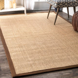 Machine Woven Orsay Sisal Rug, Farmhouse Decor, floor coverings, natural fibers, casual, area rug, brown border