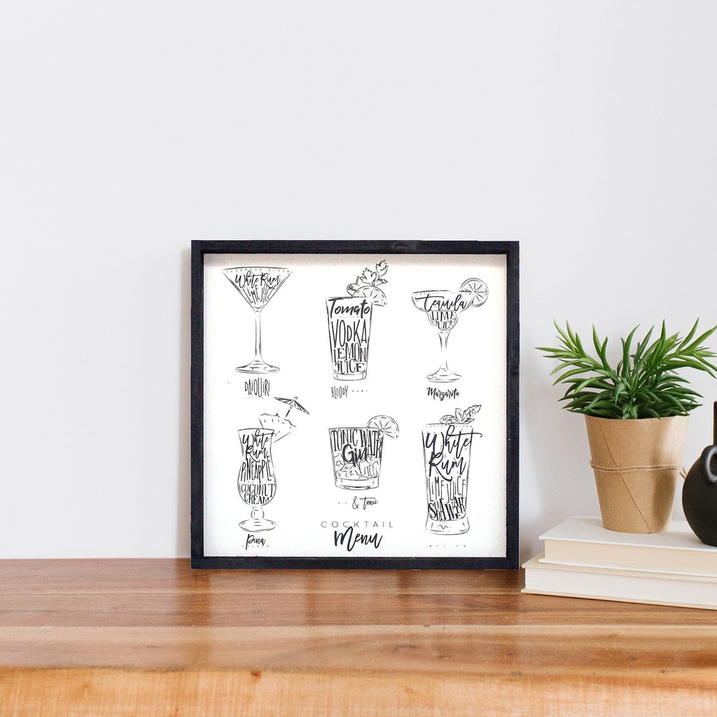 Bar Menu Wood Sign – Modern Rustic Home